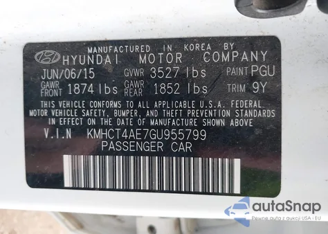 2016 Hyundai Accent Se из США, поврежденный, VIN KMHCT4AE7GU955799